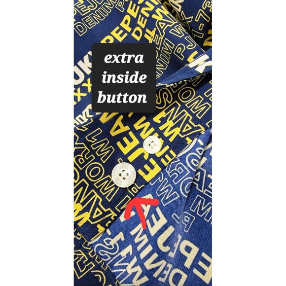 Pepe Jeans London Men's Button Up Shirt All Over Print Short Sleeves Size XL - Picture 5 of 15